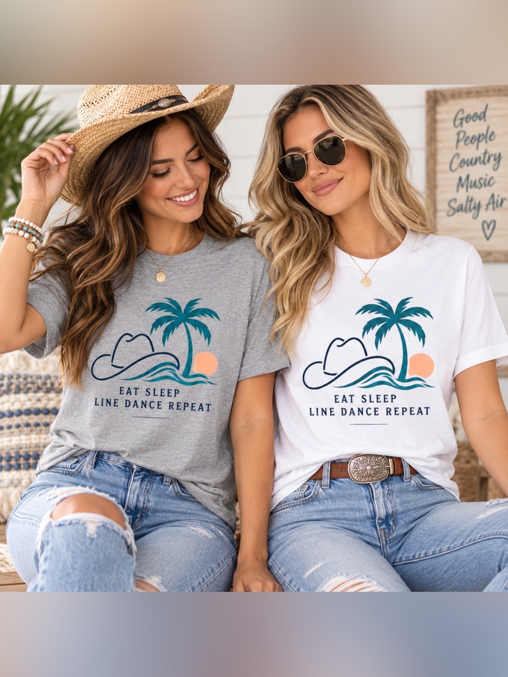 Light Gray Bella Canvas 3001 Unisex EAT SLEEP LINE DANCE REPEAT Tee by RELUGO3